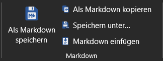 Die Markdown-Gruppe im Word-Menüband